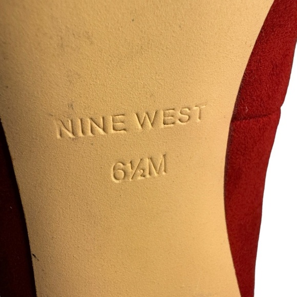 Nine West Nulywed faux suede red heels stilettos women’s shoes 6.5 - Picture 11 of 14